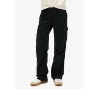 Superdry female Cotton Rich Cargo Straight Leg Trousers - 28 - Black, Black
