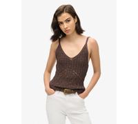 Superdry female Cotton Rich V-Neck Knitted Cami - 10 - Brown, Brown