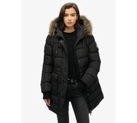 Superdry female Faux Fur Hooded Puffer Jacket - 8 - Black, Black