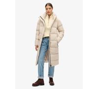 Superdry female Hooded Longline Puffer Coat - 16 - Beige, Beige