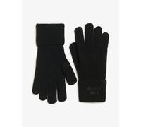 Superdry female Knitted Ribbed Gloves with Wool - Black, Brown,Black