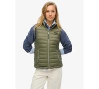 Superdry female Padded High Neck Gilet - 12 - Green, Grey,Green,Black