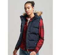 Superdry Women's Vintage Everest Faux Fur Gilet A7, Eclipse Navy, L