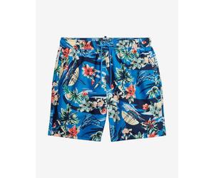 Superdry Hawaiian Print 17 Inch blue green red swimming trunks - M