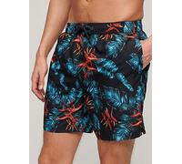 Superdry Hawaiian Print 17" Swim Shorts - Navy, Navy, Size S, Men Navy