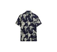 Superdry Hawaiian Print Long Sleeve Shirt S Blue