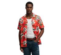 Superdry Hawaiian Print Short Sleeve Shirt Red M Men