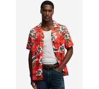 Superdry Hawaiian Print Short Sleeve Shirt Red L Men