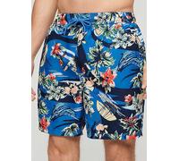 Superdry Hawaiian Print Swim Shorts Dolphin Ocean Blue