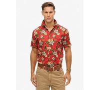 Superdry Hawaiian Printed Short Sleeve Shirt - Red, Red, Size L, Men Red