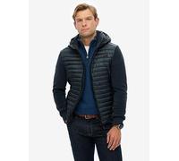 Superdry Hood Storm Fleece Hybrid Jacket, Navy, Size S, Men Navy