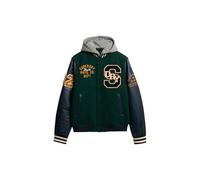 Superdry, HOODED COLLEGE PATCHED BOMBER JACKET, M5012088A, Dark Pine Green, XXL, MEN