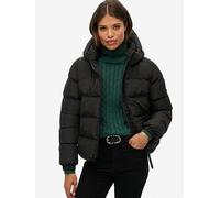 Superdry Hooded Sports Puffer Jacket - Black, Black, Size 10, Women Black