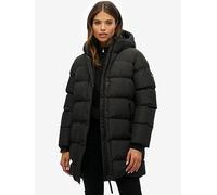 Superdry Hooded Sports Puffer Mid Jacket - Black, Black, Size 14, Women Black
