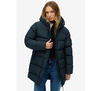 Superdry Hooded Sports Puffer Mid Length Jacket - Blueberry Navy, Navy, Size 12, Women Navy