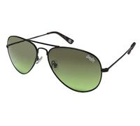 Superdry Huntsman 004 Sunglasses - Black Metal Sunglasses with Green Glässern - Mr Black Model - 100% UVA & UVB Protection, Multi-Coloured