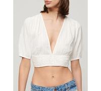 Superdry Womens Ibiza Short Sleeve Lace Trim Top