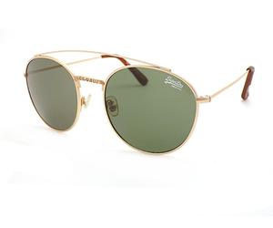 Superdry Indianna Round Sunglasses Matte Gold with Dark Green CAT.3 Lenses 001