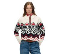 Intarsia patterned jumper with funnel neck for women Superdry Beige M