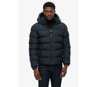 Superdry Jacket Sports Puffer Hooded Quilted Padded Winter Coat Full Zip Blue