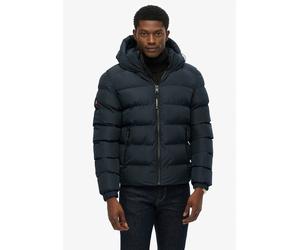 Superdry Jacket Sports Puffer Hooded Quilted Padded Winter Coat Full Zip Blue