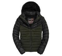 Superdry jacket tweed mix fuji black quilted men's size: 2XL