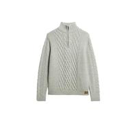 Superdry Jacob Cable Knit Half Zip Sweater Men - S Grey