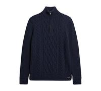 Superdry Jacob Cable Knit Half Zip Sweater Men - XXL Dark Blue