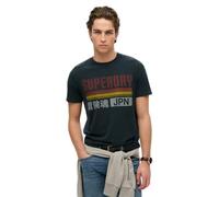 Superdry Japan Stripe Relaxed T-Shirt - Eclipse Navy (UK, Alpha, L, Regular, Regular, Black)