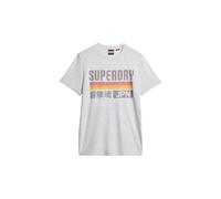 Superdry Japan Stripe Relaxed Tee T-Shirt, Ice Grey Marl, XXL