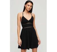 Superdry Lace Long Sleeve Short Dress Black M Woman