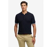 Superdry Knitted Texture Short Sleeve Polo Blue M Men