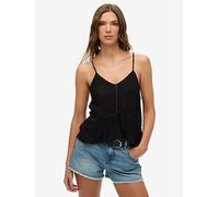 Superdry Ladder Trim Cami Top, Black, Size 16, Women Black