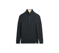 Superdry Ladies Knitted Rugby Henley Sweater, Cable Knit Navy, 10
