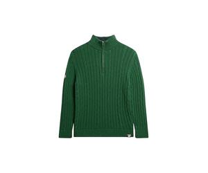 Superdry Ladies Knitted Rugby Henley Sweater, forest green, 10