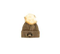 Superdry Ladies Luxury Cable Knit Beanie Hat, moss khaki, One Size