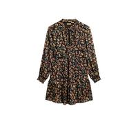 Superdry Ladies Printed Long Sleeve Metallic Mini Dress, paisley scarf black, 16
