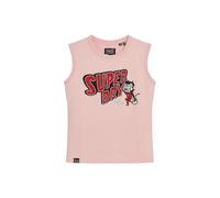 Superdry Ladies Slim Fit Retro Embellished Tank Top, Somon Pink Mottled, 18
