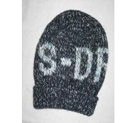 SUPERDRY Ladies Wool Blend Sparkle Twist Beanie Hat Aqua Green Navy Blue