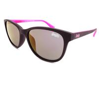 Superdry Lizzie Sunglasses Rubberised Black Pink w/ Purple Flash Mirror Lens 161