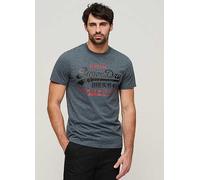 Superdry Logo Print T-Shirt Blue Marl