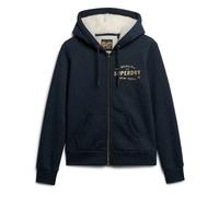 Superdry Luxe Metallic Logo Full Zip Sweatshirt Blue 2XS Woman