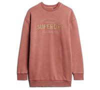 Superdry Luxe Metallic Logo Long Sleeve Midi Dress Pink S-M Women