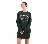 Women's jersey sweatshirt dress with metallic logo Superdry Luxe Vert XS