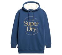Superdry Luxe Metallic Logo Long Sleeve Short Dress Blue 2XS-XS Women