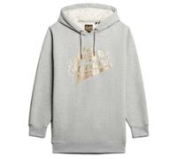 Superdry Luxe Metallic Logo Long Sleeve Short Dress White 2XS-XS Women