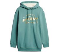 Superdry Luxe Metallic Logo Long Sleeve Short Dress Blue 2XS-XS Women