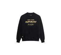 Superdry Luxe Metallic Logo Sweatshirt Sweatshirt for Women, Black, UK 10