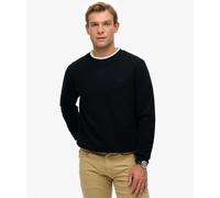 Superdry M2013751A Essential Logo Crew Sweatshirt Black Men's Loose Fit Cotton