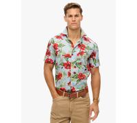 Superdry male Cotton Blend Hawaiian Shirt - Blue Mix, Blue Mix